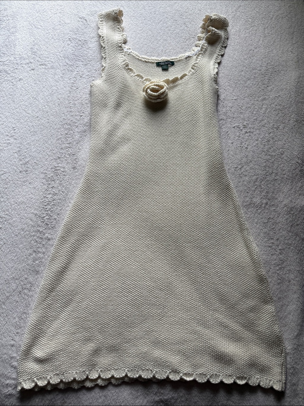 wild fable Cream Knit Tank with Floral Applique